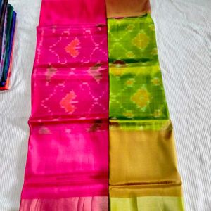 Uppada pattu saree new sare green pink