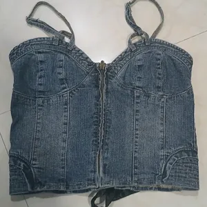 Trendy Denim Crop Top