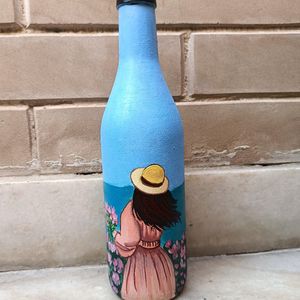 Aesthetic Handpainted Girl Bottle Art