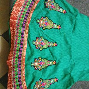 Embroidered Green Kurti