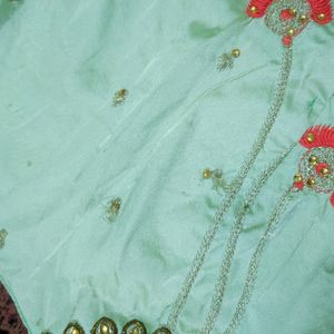 3piece PistachioColored Festive LehengaCholi