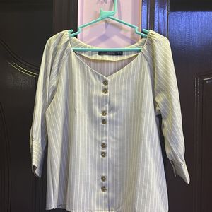 Madame Nude With White Stripes Top