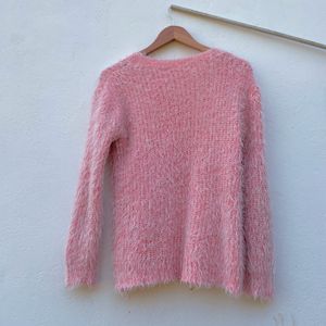 Fur Sweater Trendy Korean Baby Pink Top