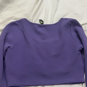 Lavender Ruched Crop Top