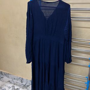 Price Drop Zudio Navy Blue Full Length Flared Gown