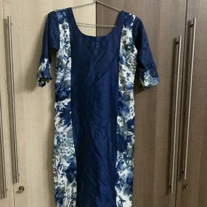 Navy Blue Kurti With 3/4 Sleeve