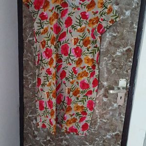 Flower Print Kurti & Lower