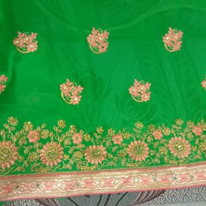 Two Colour Embroidery Saree