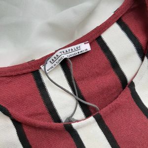 ZARA Red And White Stripe dress