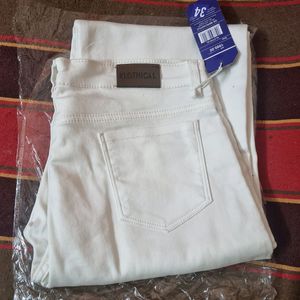 KLOTHICAL Denim White Jeans 34 Straight Fit