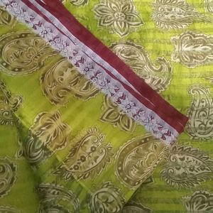 Lime Green Saree