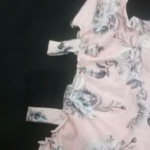 Brand New Flower Print Off Shoulder Top For Girls