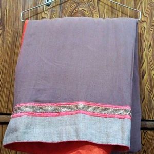 Grey And Orange Saree