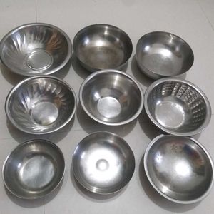 bowl set combo steel, katora