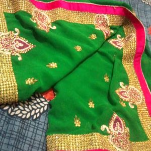 Green Georgette Saree