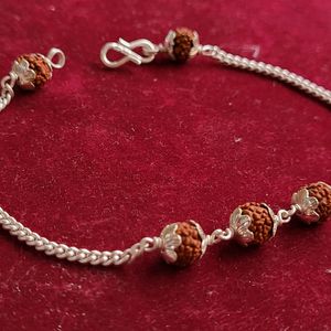 Silver Rudraksh Trendy Rakhi / Bracelet