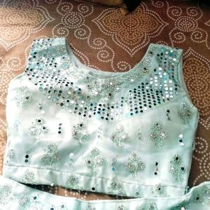 Mirror Work Lhenga Choli With Dupatta