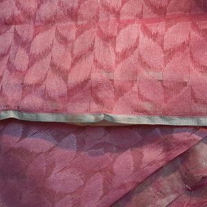 Price Dropped!Beautiful Pinkcolour LeafStyle Saree