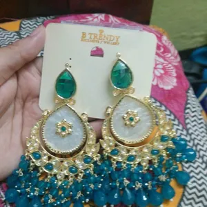 Gorgeous Ocean Blue Jhumka