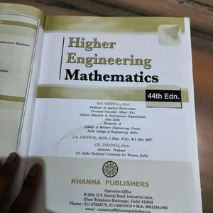 Higher Engineering Mathematics B.S. Grewal 44th Ed