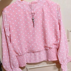 Pink Bell Sleeves Tunic For Girls/Women