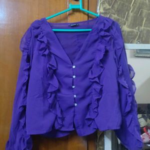 Purple Ruffle Shirt