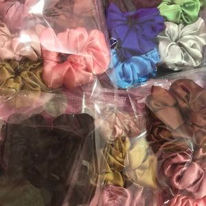 5 Satin Scrunchies