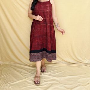 Cotton Ajrakh Spaghetti Gown