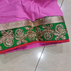 Pink Saree With Blouse