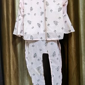 Baby Pink Designer Balloon Sleeves Top