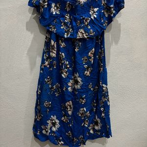 Blue Off shoulder Dress