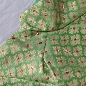 Blouse Brocade Silk Green