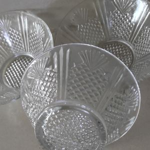 Glass Bowl With Beautiful Design(3 Bowls)