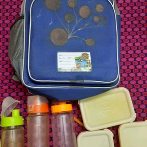 School Bag,lunch Boxes And Water Bottles