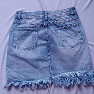 Blue Denim Fancy Short Skirt