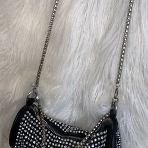 Black Rhinestone Dazzling Bag