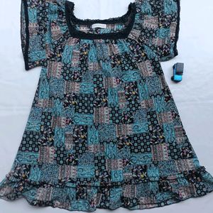 Blue And Black color Top For Women