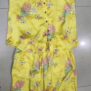 Sultry Nights Yellow Night Suit