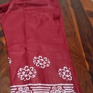 Pure Cotton Suit Set Pants  With Dupatta