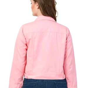 Cute Baby Pink Color Jacket For Women