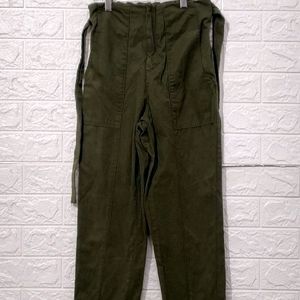 Max Women Olive Cotton Pant | Waist 26 | Hip 30