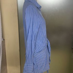 Blue Striped Tie Shirt