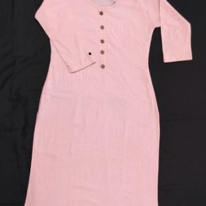 Pure Cotton Pink Kurti For Summers