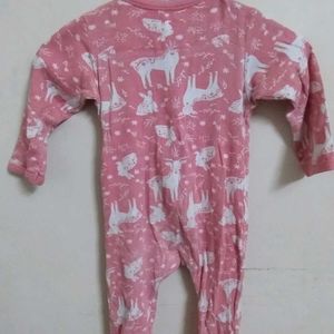 Babyhug Full Sleeves Footed Sleepsuit Animal Print