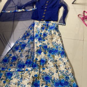 Crop Top Skirt with net dupatta