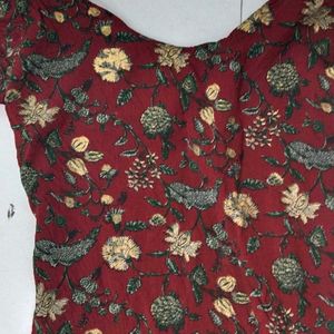 Maroon Floral Kurti