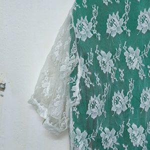 Trendy New Green White Top For Women