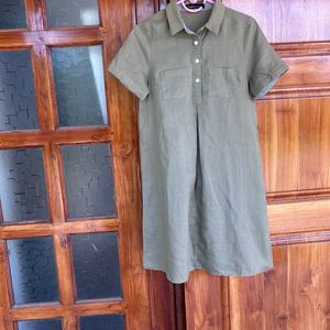 Linen Dress With Collar