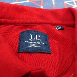 Louise Philippe Red Blue Stripes Collar Tshirt