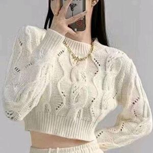 White Crop Sweater